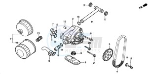 VT750DCB SHADOW SPIRIT drawing OIL FILTER/OIL PUMP