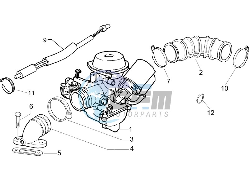 Carburettor  assembly - Union pipe