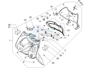 Beverly 500 (USA) USA drawing Front glove-box - Knee-guard panel