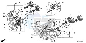 GL1800BE F6B Bagger - GL1800BE UK - (E) drawing HEADLIGHT