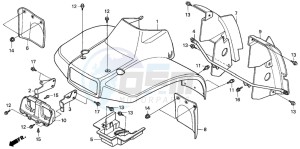 TRX200D FOURTRAX 200 drawing FRONT FENDER