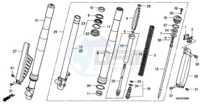 CRF150R9 Australia - (U) drawing FRONT FORK