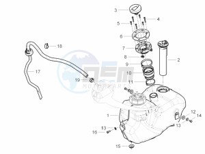 Beverly 125 RST 4T 4V ie E3 drawing Fuel tank