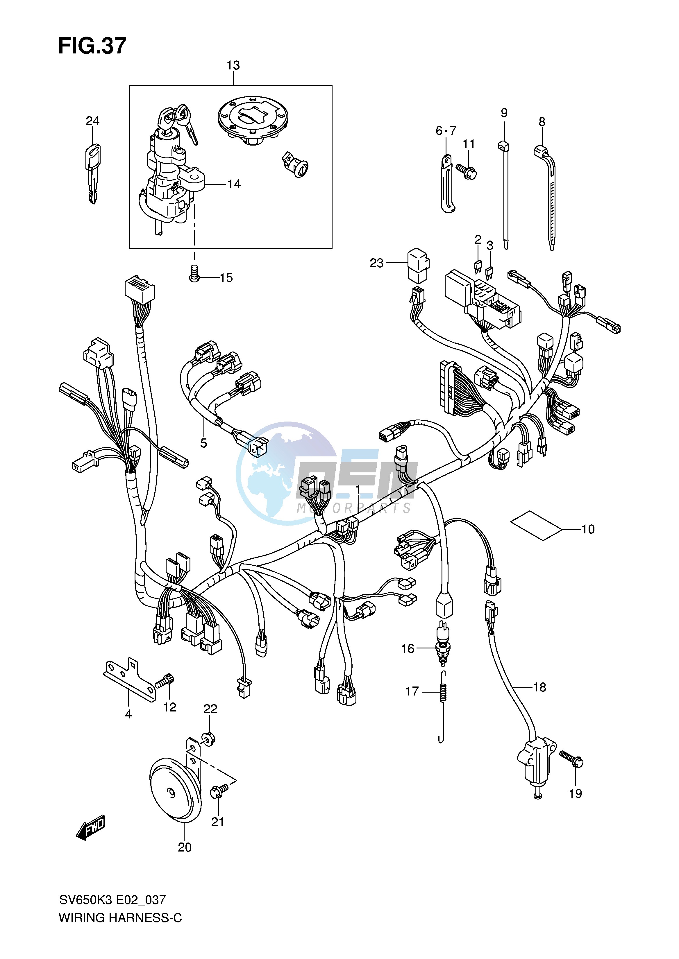 WIRING HARNESS (SV650K3 K4 UK3 UK4)