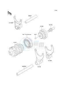 KX 250 M (M1) drawing GEAR CHANGE DRUM_SHIFT FORK-- S- -