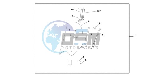 HIGH WINDSCREEN (WITHOUT KNUCKLE VISORS)