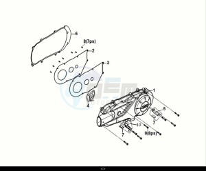 SYMPHONY CARGO 125 (AY12WA-EU) (E5) (M1) drawing L. CRANK CASE COVER