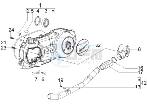 LX 125 4T E3 UK drawing Crankcase cover and cooling