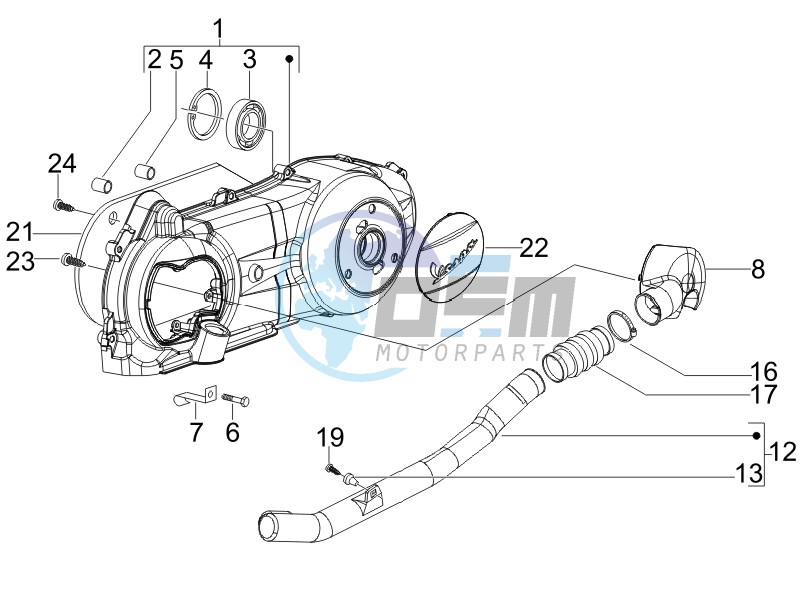 Crankcase cover and cooling