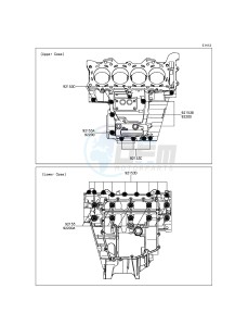 NINJA_ZX-6R_ABS ZX636FDF FR GB XX (EU ME A(FRICA) drawing Crankcase Bolt Pattern