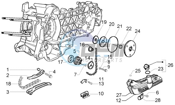 Pump group-oil pan