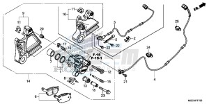 CB1100CAH UK - (E) drawing REAR BRAKE CALIPER (CB1100CA/ CAD/ TA/ TAD)