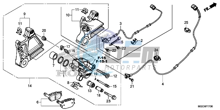 REAR BRAKE CALIPER (CB1100CA/ CAD/ TA/ TAD)