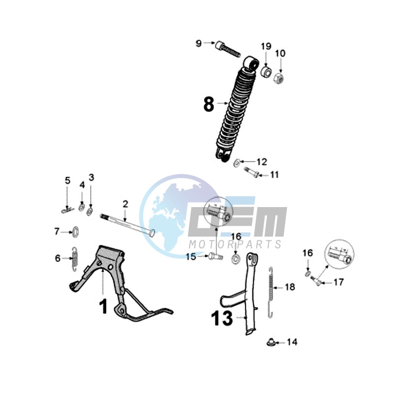 REAR SHOCK AND STAND