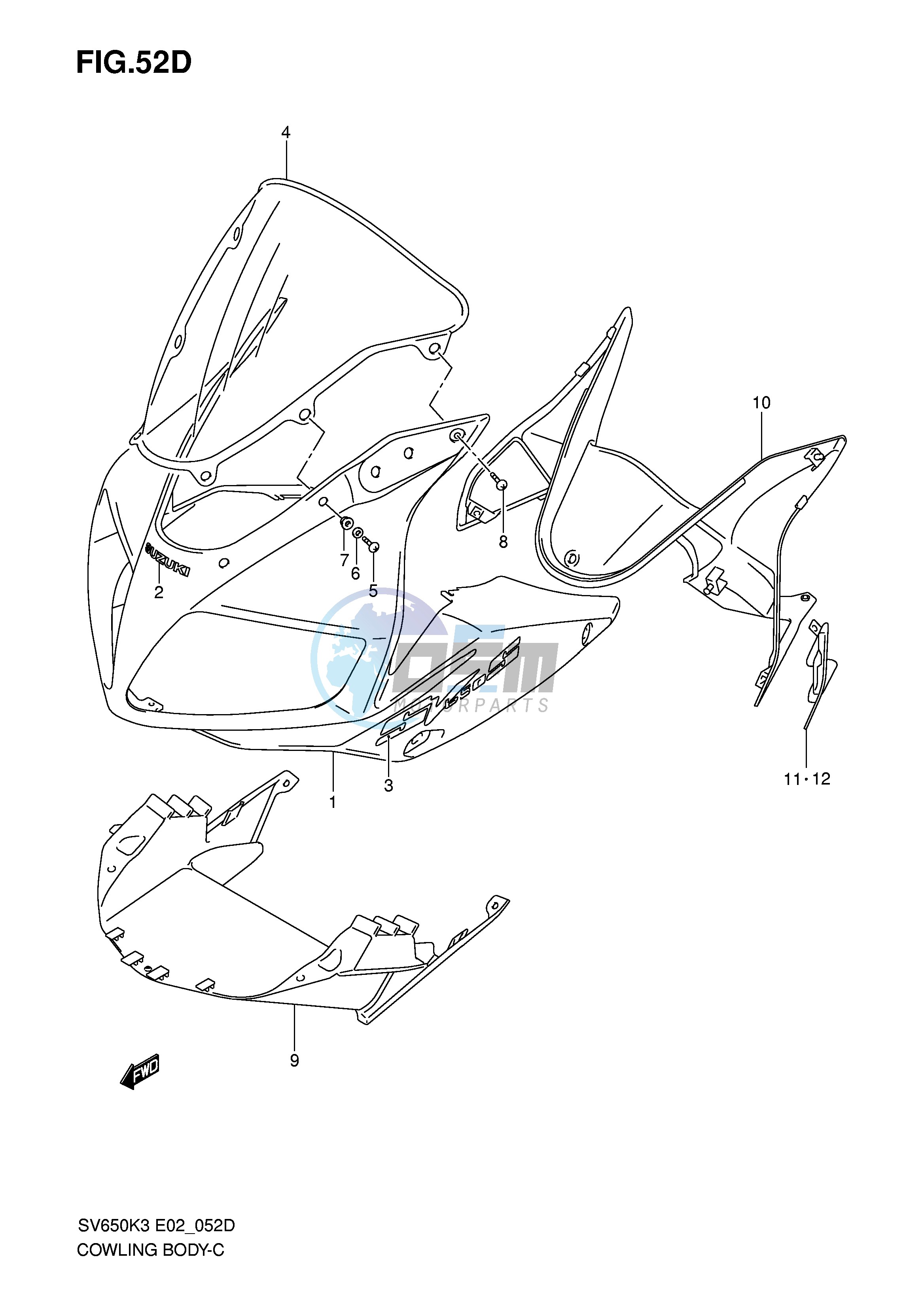 COWLING BODY (SV650SK7 SUK7 SAK7 SUAK7)