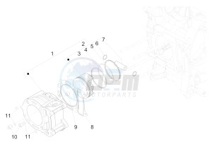 GTV 300 HPE SEI GIORNI IE E4 ABS (EMEA) drawing Cylinder-piston-wrist pin unit