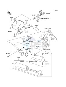 KX85_/_KX85_II KX85ABF EU drawing Muffler(s)