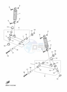 YFZ50 (BW4A) drawing FRONT SUSPENSION & WHEEL