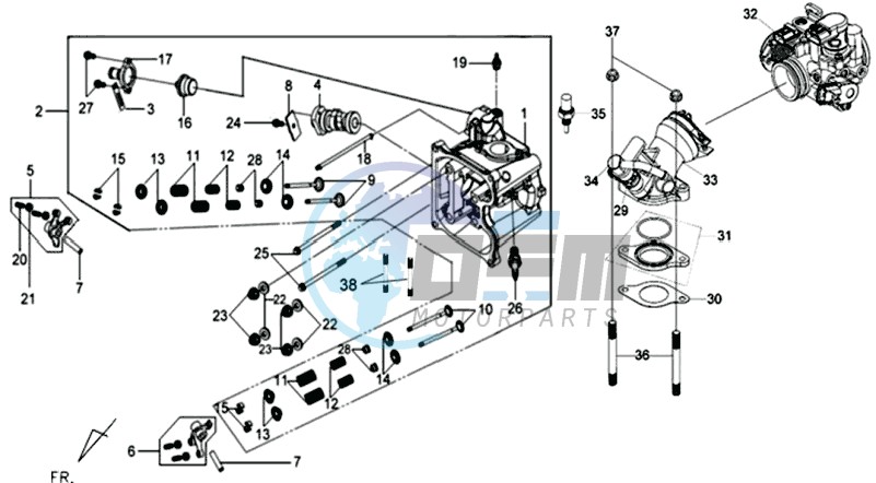 CYLINDER HEAD CPL   / THERMOSTAT