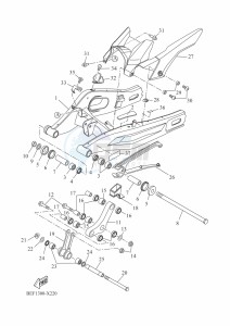 XSR700 MTM690 (BEF1) drawing REAR ARM