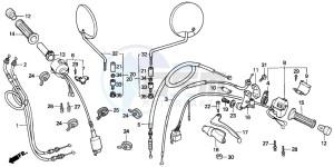 NX250 drawing HANDLE LEVER/SWITCH/ CABLE