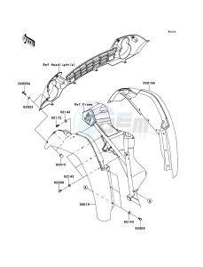 MULE_600 KAF400BBF EU drawing Front Fender(s)