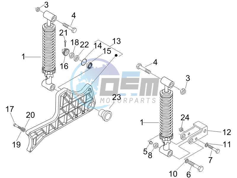 Rear suspension - Shock absorbers