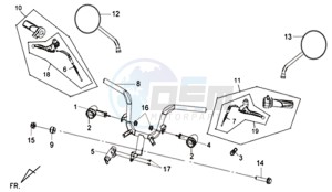 SYMMETRY 45KMH 50 drawing HANDLEBAR / BRAKE LEVERS / MIRRORS