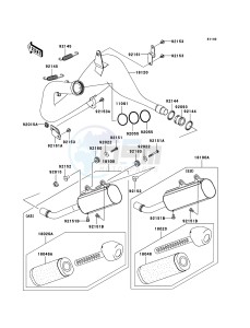 KX250 KX250-R1 EU drawing Muffler(s)