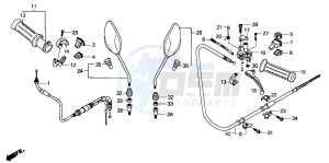 SH50 SCOOPY drawing HANDLE LEVER/SWITCH/CABLE