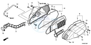 WW125D PCX125 - WW125 UK - (E) drawing AIR CLEANER (WW125EX2C/ EX2D/ EX2E/ D)