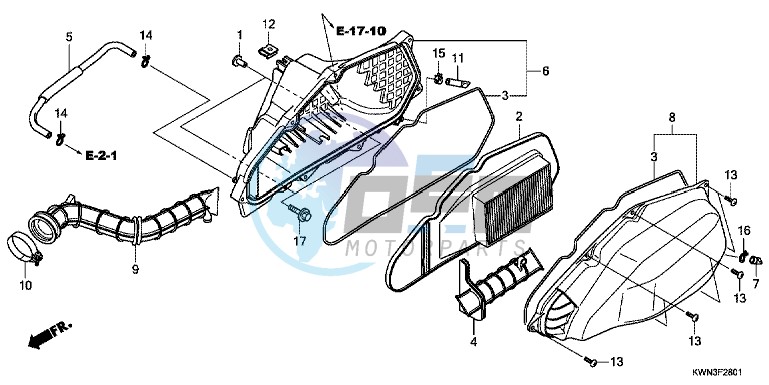 AIR CLEANER (WW125EX2C/ EX2D/ EX2E/ D)