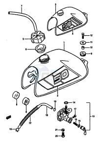 LT50 (E-F-G-H-J-K) drawing FUEL TANK (MODEL H)