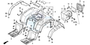 TRX350TM RANCHER drawing REAR FENDER (2)