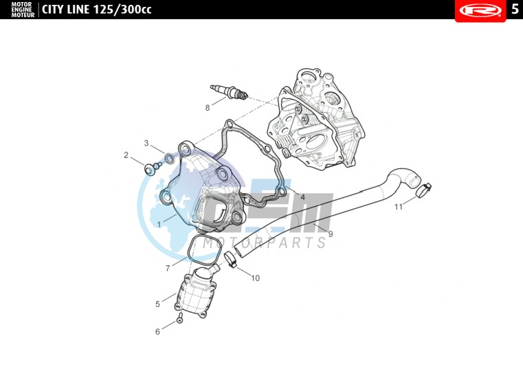 ROCKER COVER - RESP. VALVE OF OIL  125cc