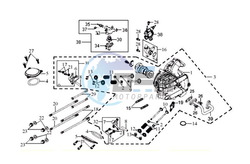 CYLINDER HEAD CPL   / THERMOSTAT