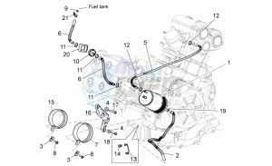 Dorsoduro 1200 (EMEA, APAC, NAFTA) (CND, EU, K, RU, USA, V) drawing Fuel vapour recover system