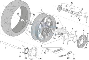 RSV4 1000 RACING FACTORY E4 ABS (NAFTA) drawing Rear wheel