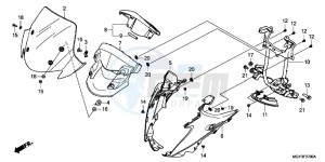 VFR800XD CrossRunner - VFR800X UK - (E) drawing UPPER COWL