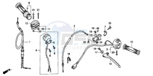 NSR50R drawing HANDLE LEVER/SWITCH/ CABLE