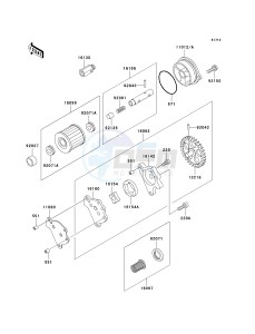 KL 650 A [KLR650] (A10-A14) [KLR650] drawing OIL PUMP