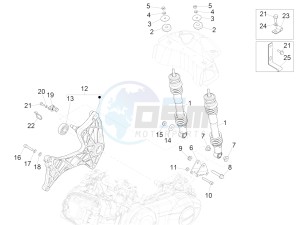 GTV 300 HPE SEI GIORNI IE E4 ABS (EMEA) drawing Rear suspension - Shock absorber/s