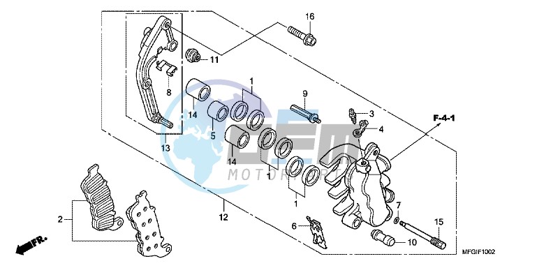 L. FRONT BRAKE CALIPER (CB600FA/ FA3)