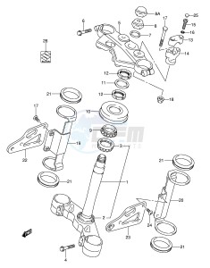 SV650S (E2) drawing STEERING STEM (SV650K3 UK3 K4 UK4 K5 UK5 K6 UK6 K7 UK7 AK7 UAK7)