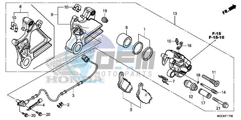 REAR BRAKE CALIPER