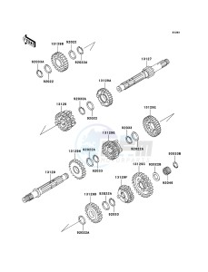 KLF250 KLF250A6F EU GB drawing Transmission