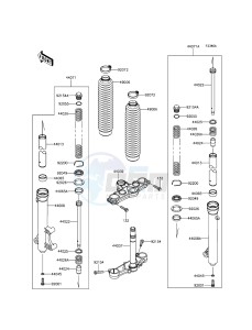 KLX125 KLX125CFF XX (EU ME A(FRICA) drawing Front Fork(JKALX125CCDA09711-)