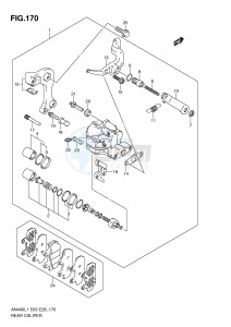 AN400 (E03) Burgman drawing REAR CALIPER (AN400L1 E33)