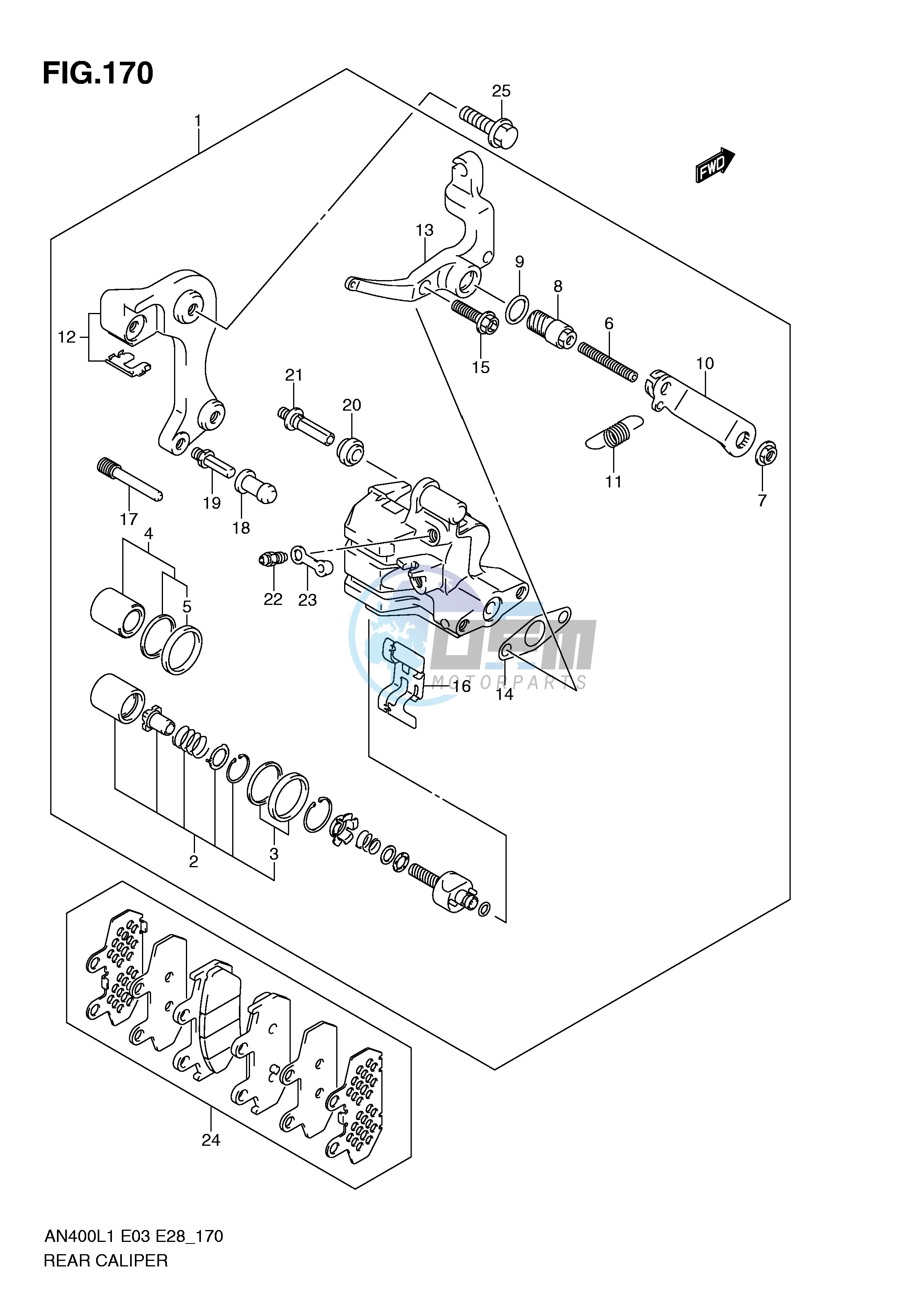 REAR CALIPER (AN400L1 E33)