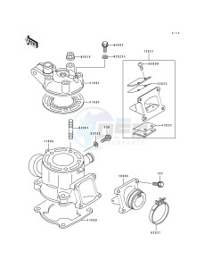 KX 100 B [KX100] (B5-B7) [KX100] drawing CYLINDER HEAD_CYLINDER